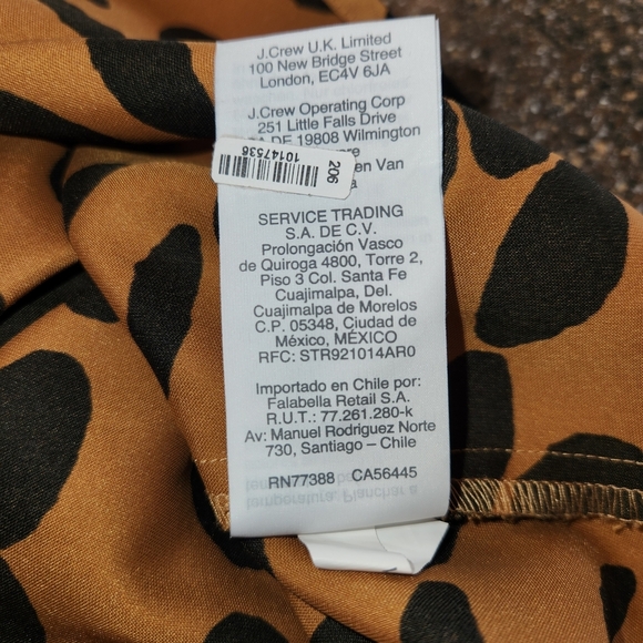 J Crew Size XS Womens Gold & Black Blouse Ruffles V Neck Covered Buttons at Cuff - Picture 8 of 11